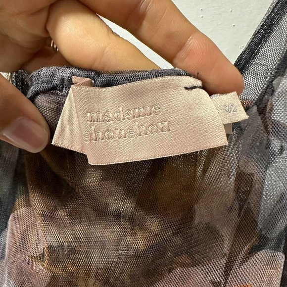 Madame Shoushou Womens Sheer Floral Dress Tiered Strappy Maxi Multicolor Small - Picture 2 of 3